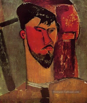 portrait Tableau Peinture - portrait de henri laurens 1915 Amedeo Modigliani